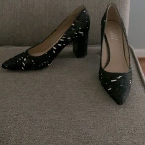 Franco Sarto black and white heels
